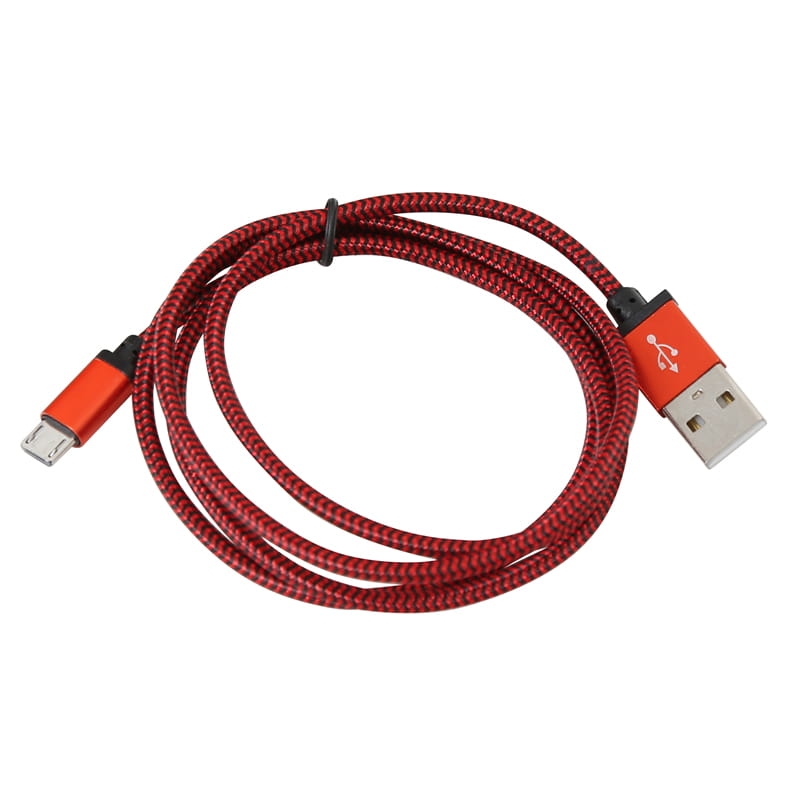 PLATINET HERMES MICRO USB TO USB FABRIC BRAIDED CABLE 1M RED