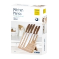 PLATINET 5 KNIVES SET WITH MAGNETIC BAMBOO BOARD