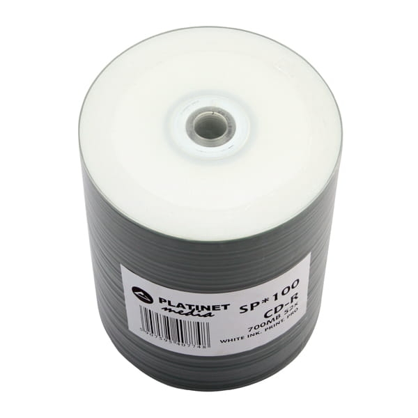 PLATINET CD-R 700MB 52X WHITE FF INK. PRINTABLE PRO SP*100 [41011]