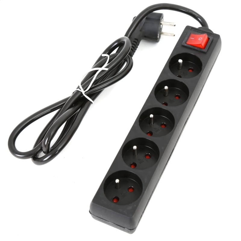 FIESTA LISTWA ZASILAJĄCA 1,5M 10A 5 SOCKET TYPE E FRENCH BLACK [42042]