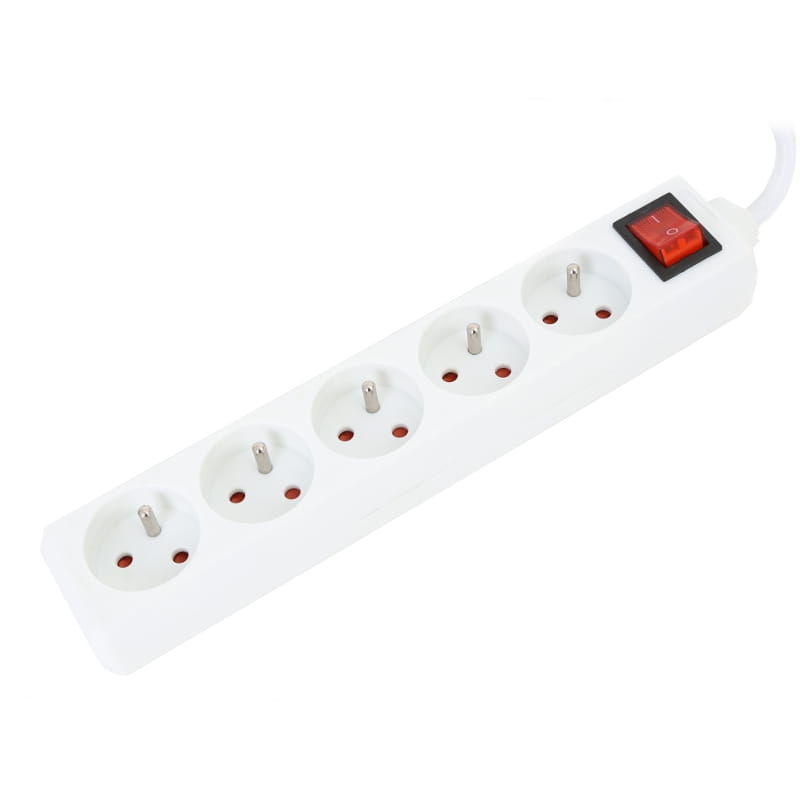 OMEGA LISTWA ZASILAJĄCA 1.5M 16A 5 SOCKET TYPE E FRENCH WHITE [41342]