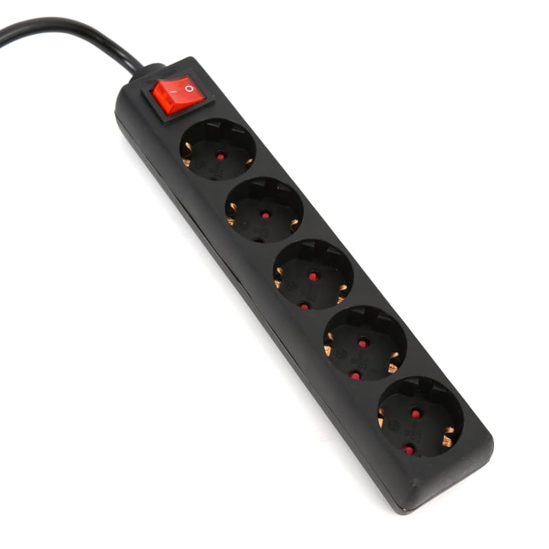 OMEGA LISTWA ZASILAJĄCA 5,0M 16A 5 SOCKET TYPE F SCHUKO GERMAN BLACK [43700]