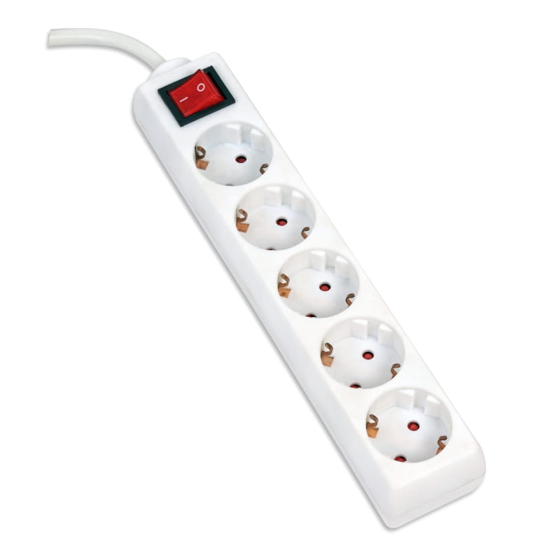 OMEGA LISTWA ZASILAJĄCA 5,0M 16A 5 SOCKET TYPE F SCHUKO GERMAN WHITE [43701]
