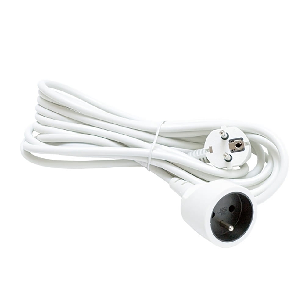 PLATINET ONE-SOCKET EXTENSION CORD WHITE 10M GERMAN PLUG [44779]