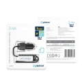 PLATINET CAR CHARGER SPIRAL 3.4A USBA + TYPE-C CABLE