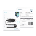 PLATINET CAR CHARGER SPIRAL 3.4A USBA + LIGHTNING CABLE