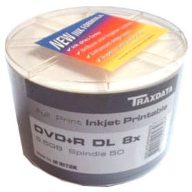 TRAXDATA DVD+R 8,5GB 8X DOUBLE LAYER FF WHITE PRINTABLE SP*50  906DL8XNOPCPL