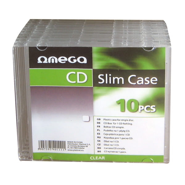 PUDEŁKO SLIM CASE 5,2MM OMEGA CLEAR*10 40111