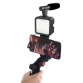 PLATINET VLOG 4 IN 1 SET ( MICROPHONE; LIGHT; PHONE HOLDER ON A TRIPOD) + 3,5 JACK TO USB C ADAPTER [45596]