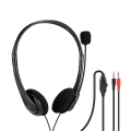 FREESTYLE HEADPHONES WITH MIC AND VOLUME CONTROL 2 X 3.5 MM JACK BLACK