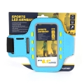 PLATINET SPORT ARMBAND FOR SMARTPHONE BLUE WITH LED [43706]