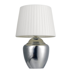 Lampka nocna stołowa 25W szaro-biała