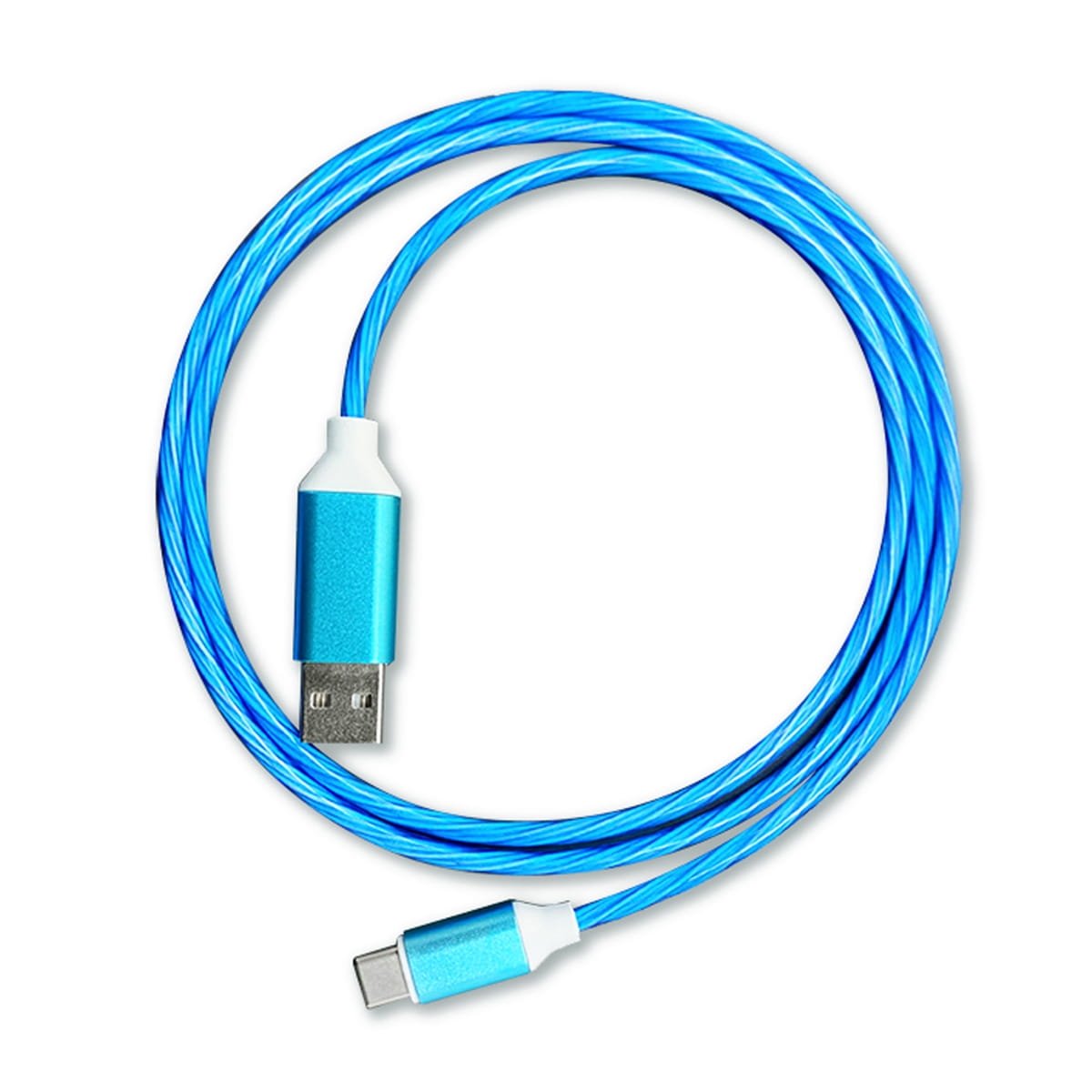 Kabel Usb Tybe-C - niebieskie podświetlenie LED 1m