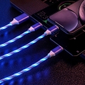 Kabel Usb Tybe-C - niebieskie podświetlenie LED 1m