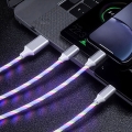 Kabel Usb Tybe-C - białe podświetlenie LED 1m