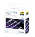 Kabel Usb Tybe-C - białe podświetlenie LED 1m
