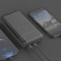 PLATINET POWER BANK 30000mAh Polymer ABS Texture Black [45724]