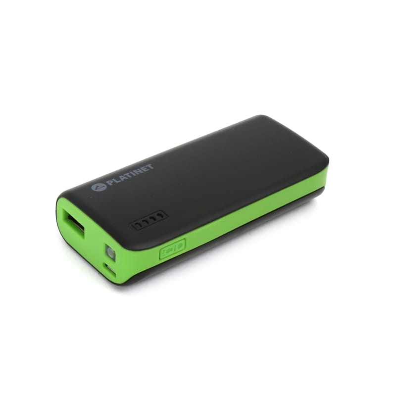 PLATINET POWER BANK 4400mAh + microUSB cable + torch BLACK/GREEN [42914] EOL