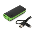 PLATINET POWER BANK 4400mAh + microUSB cable + torch BLACK/GREEN [42914] EOL