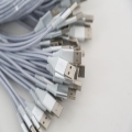 OMEGA CANTIL FABRIC CABLE BRAIDED MICRO USB TO USB 2A 118 COPPER POLY 1M SILVER [44057]