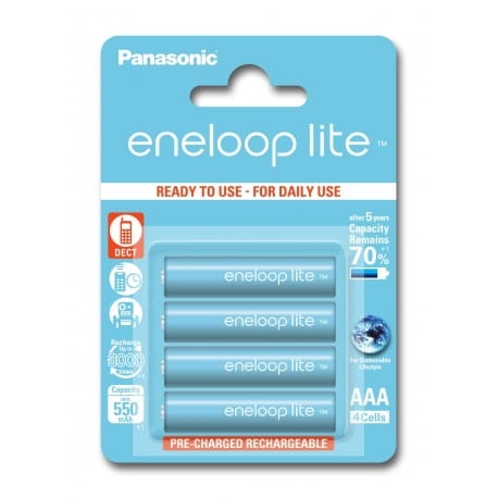 PANASONIC ENELOOP LITE ACCUMULATOR R03/AAA 550mAh DECT 4 PCS BLISTER BK-4LCCE-4BE