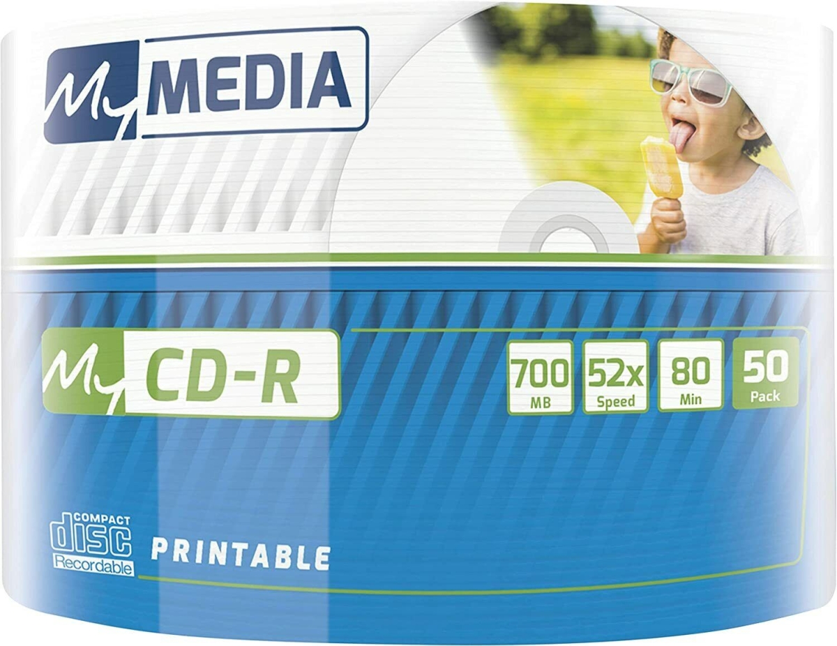 MyMEDIA by Verbatim CDR 700MB 52X WIDE PRINTABLE 50PK Wrap  69206