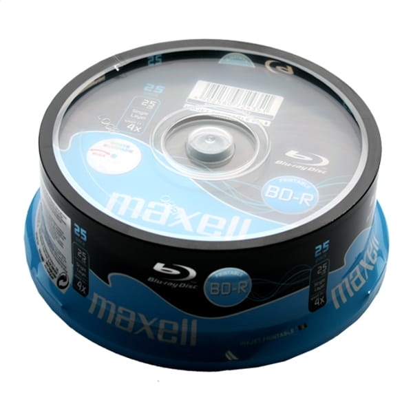 MAXELL BLU-RAY BD-R 25GB 4X FULL INKJET PRINT CAKE*25 276071.00.TW