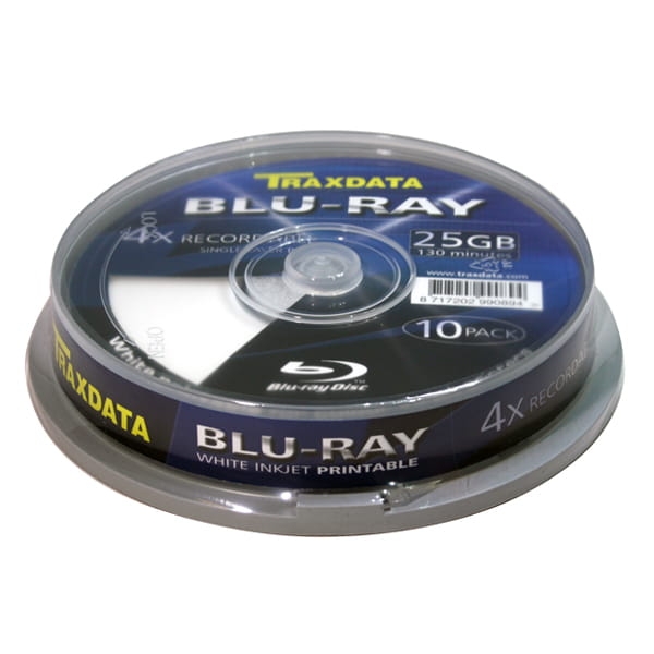 TRAXDATA BD-R BLU-RAY 25GB 4X FF PRINT. CAKE*10  90L753ITRA006