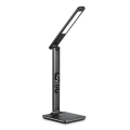 PLATINET DESK LAMP 14W + LCD WITH CLOCK AND TEMPERATURE + USB CHARGER BLACK [43820]