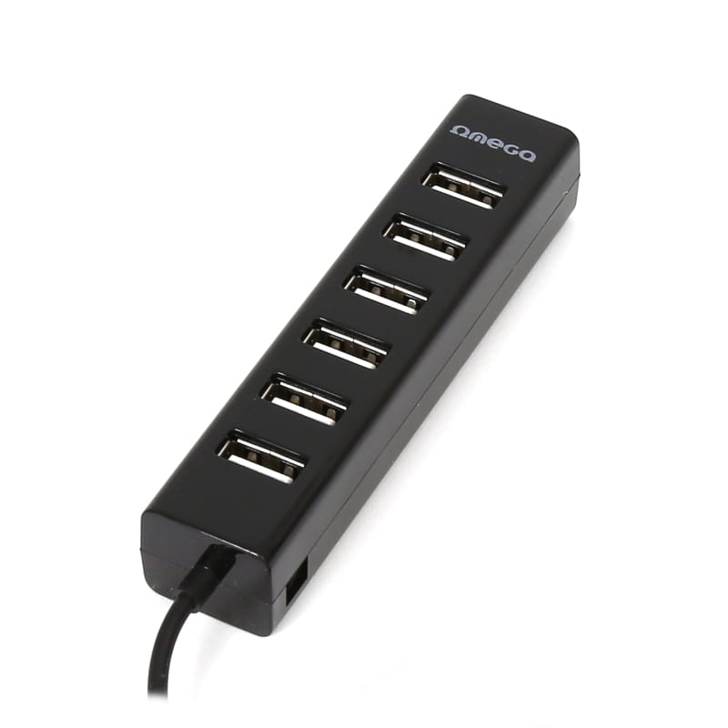 OMEGA USB 2.0 HUB 7 PORT BLACK [42806]
