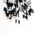 OMEGA TOKARA FABRIC CABLE BRAIDED MICRO USB 1,5A 118 COPPER POLYBAG OEM 2M BLACK [44179]