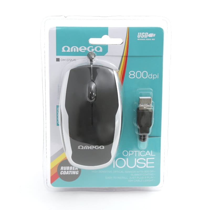 MOUSE OMEGA OM-072 3D 800DPI BLACK+SILVER USB [40289] EOL
