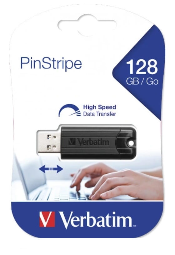 VERBATIM PENDRIVE PINSTRIPE USB 3.0 32GB BLACK  49317
