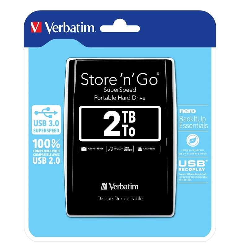 VERBATIM EXTERNAL HDD 2TB 2,5" USB 3.0 BLACK  53177