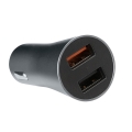 PLATINET CAR CHARGER METAL QUICK CHARGE 3.0 2xUSB 18W GRAY [44994]