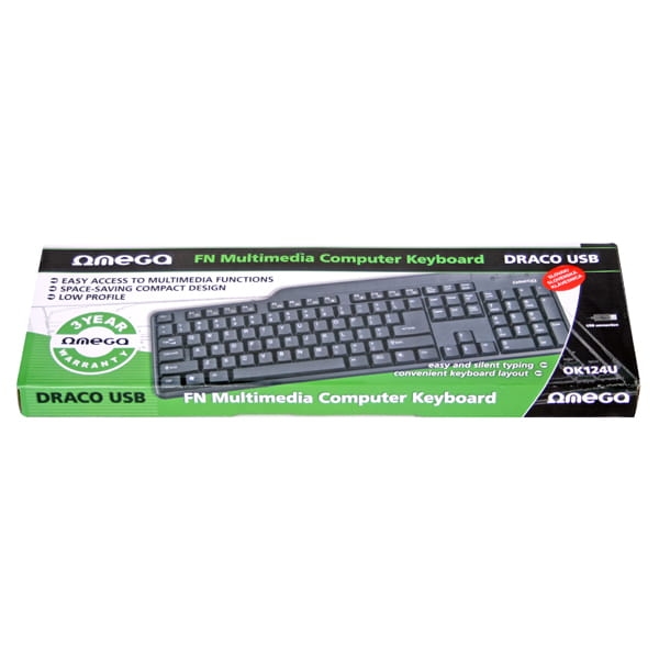 KEYBOARD SK OMEGA OK-124 SLOVAK DRACO FN M-MEDIA BLACK USB wersja słowacka [40833]