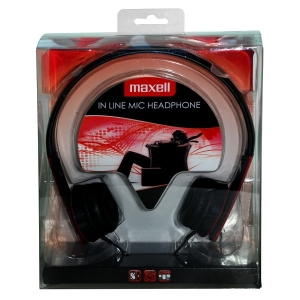 Słuchawki nauszne z mikrofonem MAXELL HP MIC czerwone