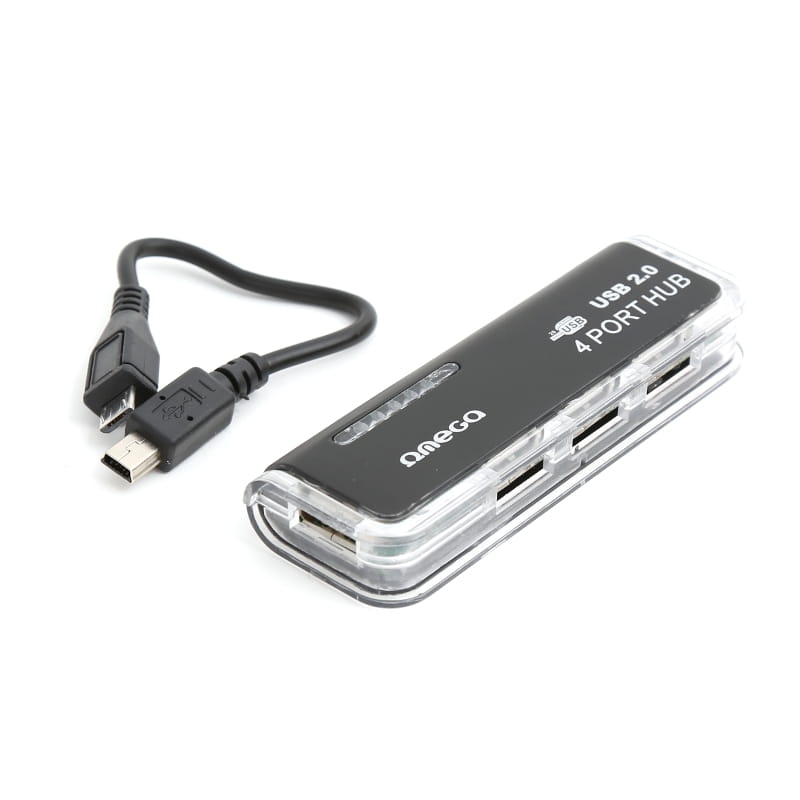 OMEGA USB 2.0 HUB 4 PORT + OTG cable for TABLETS 42022