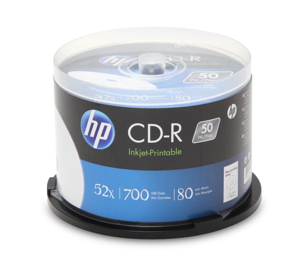 HP CD-R 700MB 52X WHITE FF INKJET PRINTABLE CAKE*50 13154