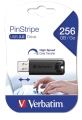 VERBATIM USB 3.0 DRIVE 256GB STORE'N'GO PINSTRIPE BLACK P-BLIST 49320-888