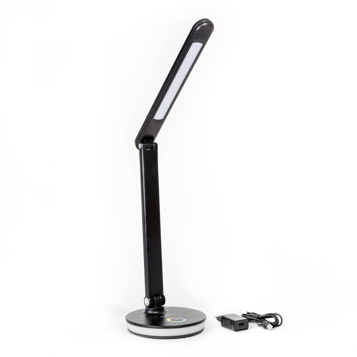 Lampka biurkowa RGB 12W z portem ładowania - czarna