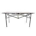 PLATINET CAMPING TABLE FOLDING,  ROLLABLE TOP, 93X54X50 CM, WOODEN COLOR, BLACK LEGS [45963]
