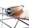 PLATINET CAMPING TABLE FOLDING,  ROLLABLE TOP, 93X54X50 CM, WOODEN COLOR, BLACK LEGS [45963]