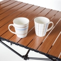 PLATINET CAMPING TABLE FOLDING,  ROLLABLE TOP, 93X54X50 CM, WOODEN COLOR, BLACK LEGS [45963]