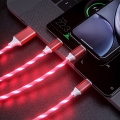 Kabel Usb Tybe-C - czerwone podświetlenie LED 1m
