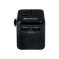 VERBATIM POWER TRAVEL ADAPTER 100-250V 2xUSB-A 12W UTA-1 49543