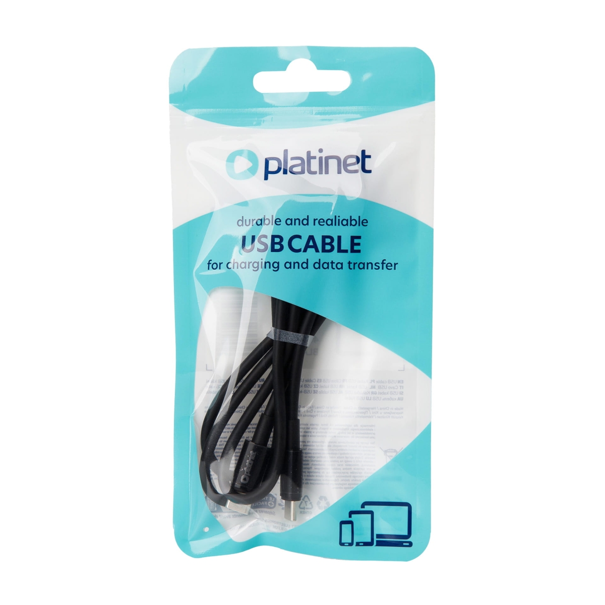 Kabel USB-C do USB-C 3A 60W 1M Czarny