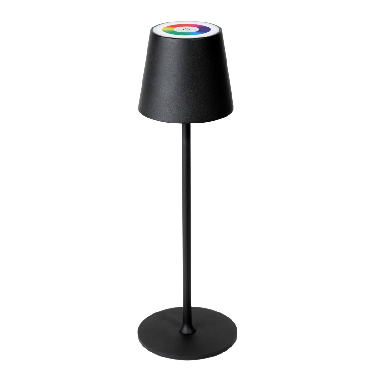 PLATINET TABLE RESTAURANT LAMP LAMPA BAROWA WATERPROOF IP44 REGULATION RECHARGABLE RGB BLACK