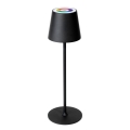 PLATINET TABLE RESTAURANT LAMP LAMPA BAROWA WATERPROOF IP44 REGULATION RECHARGABLE RGB BLACK