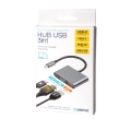 PLATINET USB-C 3.2 GEN2 10GB/S MEDIA HUB 3IN1 HDMI 4K  USB-A 3.2 USB-C PD 100W ALUMINUM [45984]